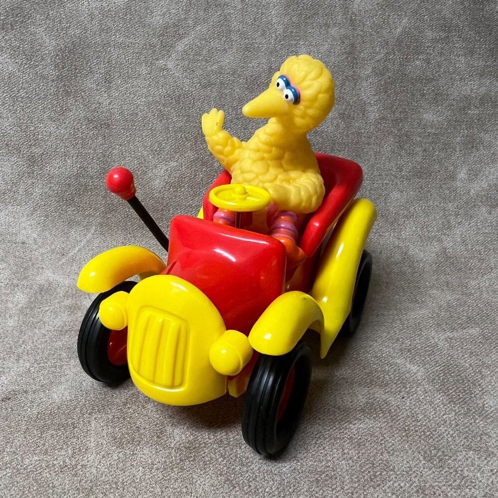 Sesame Street Big Bird Lever Action Toy Car Illco 1988